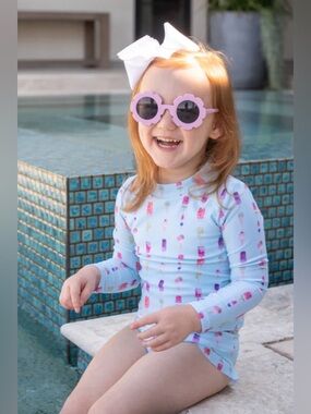 BLUE QUAIL Girls 2 Pc Popsicle Print Long Sleeve Swimsuit - 18M